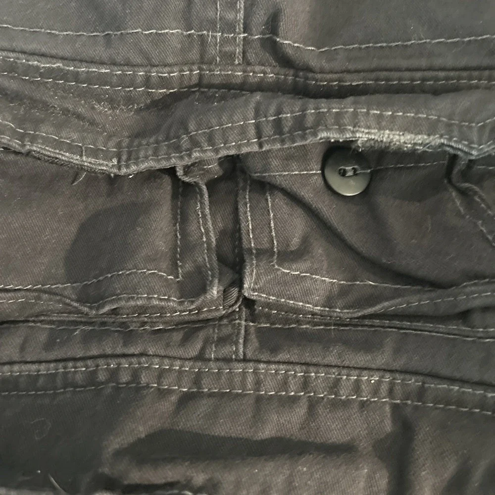 Iron Co Shorts Mens 36 Black Skater Baggy Cargo Pockets Utility Vintage Y2K Long